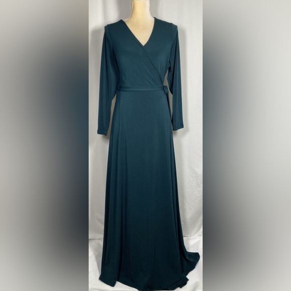 ModCloth Green Wrap Maxi Dress - Picture 1 of 3